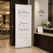Personalised Wedding Welcome Retractable Banner