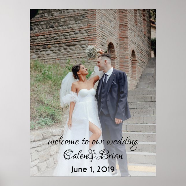 Personalised Wedding Welcome Sign (Front)