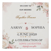 Personalised Wedding Welcome Sign Canvas - Elegant