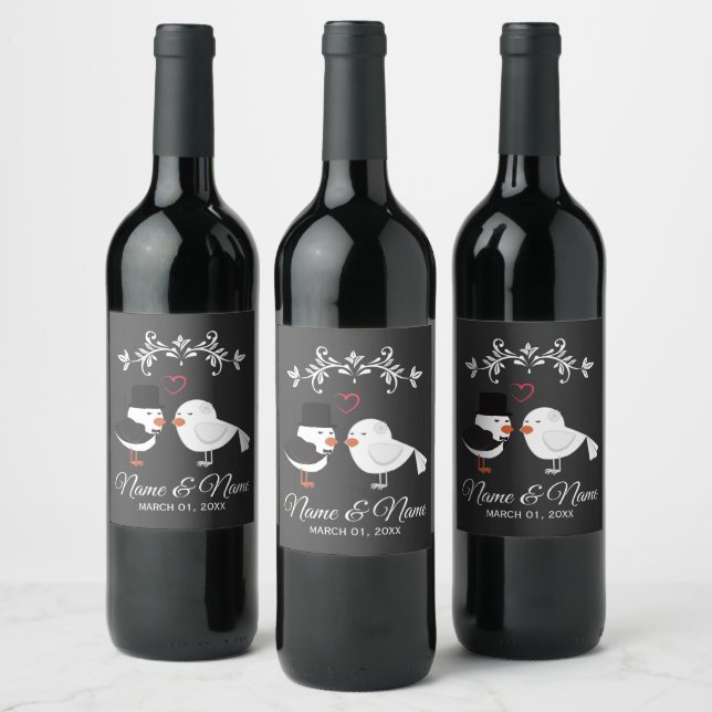 Personalised Wedding Wine Bottle Label (Bottles)