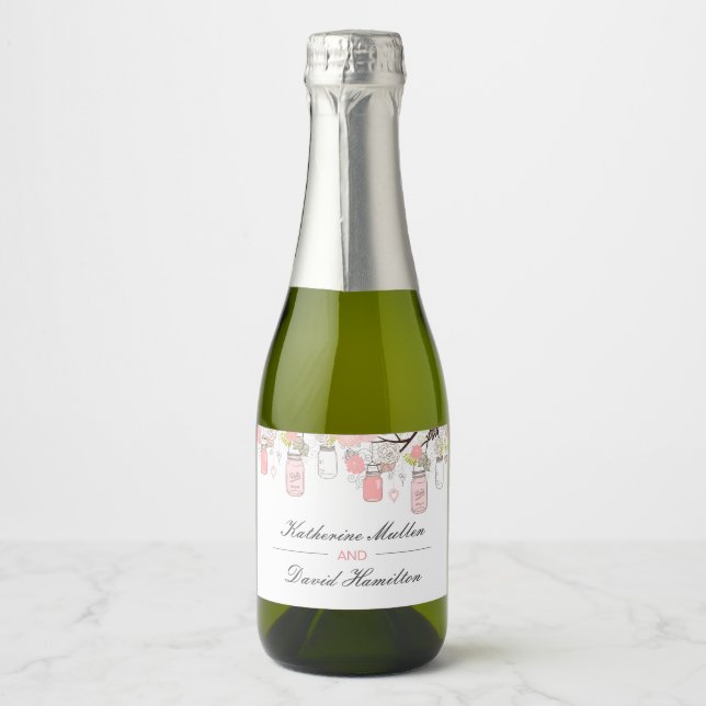 Personalised Wedding Wine Bottle Sparkling Wine La Label (Front)