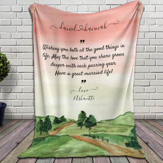 Personalised Wedding Wishes to Bride and Groom Sherpa Blanket