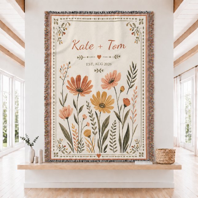 Personalised Wedding Woven Throw Blanket  (Creator Uploaded)