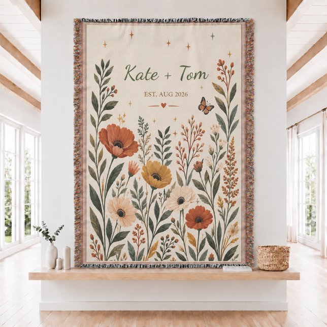 Personalised Wedding Woven Throw Blanket  (Creator Uploaded)