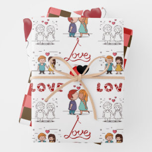Personalised Wedding wrapping paper set gifts.
