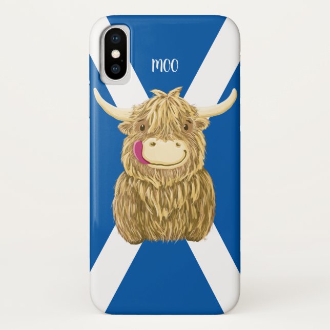 Personalised Wee Hamish Highland Cow (saltire) Case-Mate iPhone Case (Back)