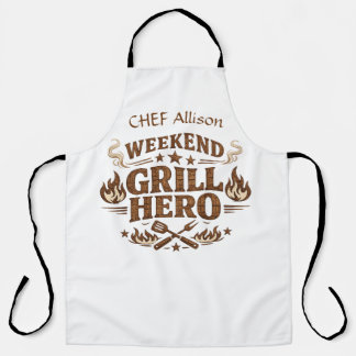 Personalised Weekend Grill Hero BBQ Apron | Custom