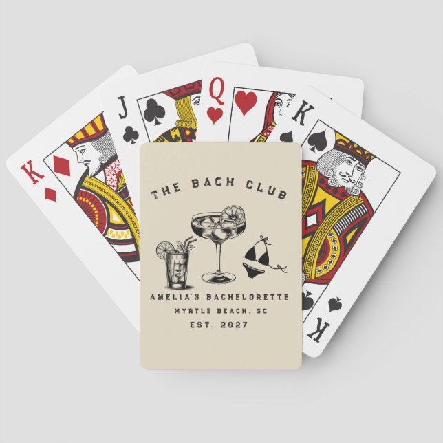 Personalised Weekend Trip Beach Bachelorette Party Playing Cards (Back)