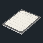 Personalised Weekly Planner in Black Notepad<br><div class="desc">A stylish personalised weekly planner notepad in black and white.</div>