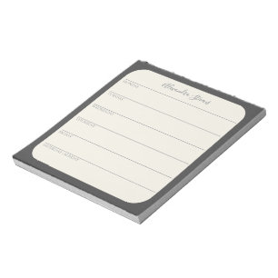Personalised Weekly Planner in Black Notepad