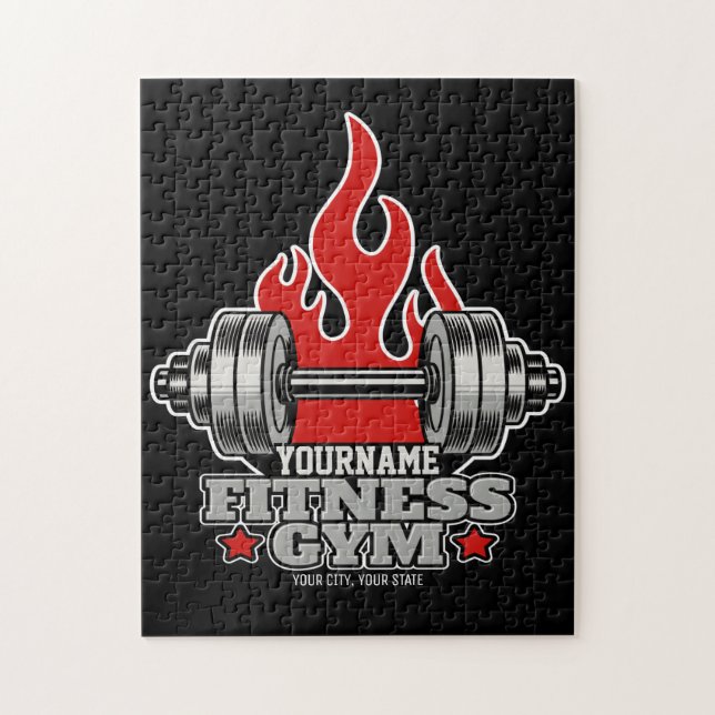 Personalised Weight Lifting Dumbbell Fitness Gym  Jigsaw Puzzle (Vertical)