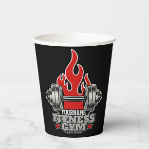 Personalised Weight Lifting Dumbbell Fitness Gym Paper Cups