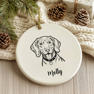 Personalised Weimaraner Dog Christmas Ceramic Tree Decoration