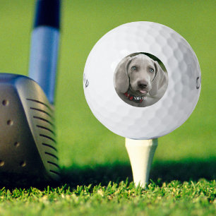 Personalised Weimaraner Dog Photo and Dog Name Golf Balls