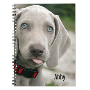 Personalised Weimaraner Dog Photo and Dog Name Spiral Notebook