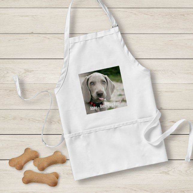 Personalised Weimaraner Dog Photo and Dog Name Standard Apron (Creator Uploaded)