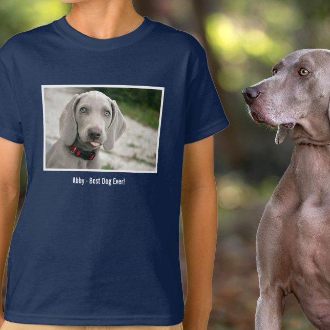 Personalised Weimaraner Dog Photo and Dog Name T-Shirt (Creator Uploaded)