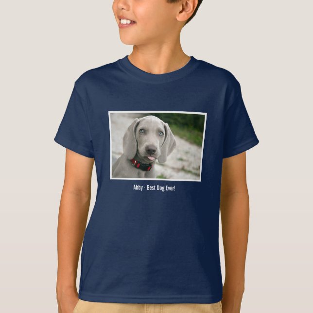 Personalised Weimaraner Dog Photo and Dog Name T-Shirt (Front)