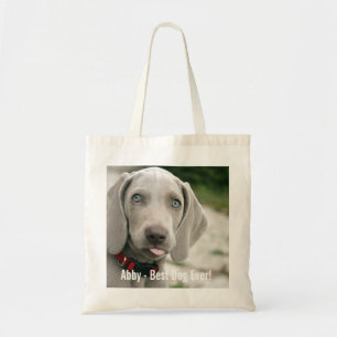 Personalised Weimaraner Dog Photo and Dog Name Tote Bag