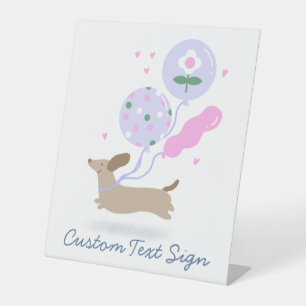 Personalised Weiner Dog Dachshund Lover Party Cute Pedestal Sign