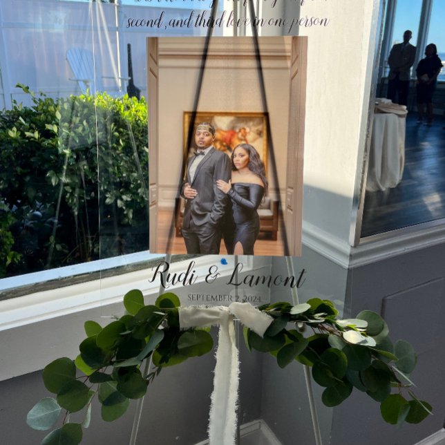 Personalised Welcome Acrylic Sign (Acrylic Photo Welcome Sign I Wedding)