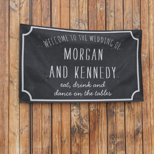 Personalised Welcome Chalkboard Wedding Banner