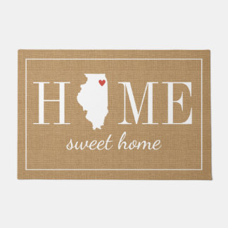 Personalised Welcome Home Illinois Jute Doormat