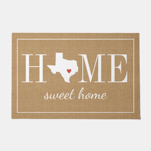 Personalised Welcome Home Texas Jute Doormat (Front)