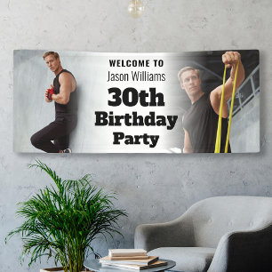 Personalised Welcome Sign Photo Men 30th Birthday