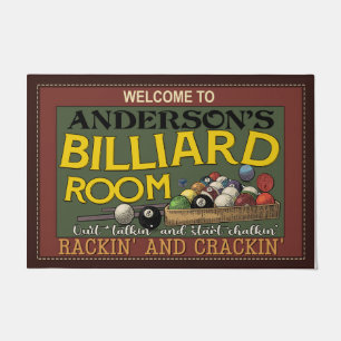 Personalised Welcome To Billiard Room Doormat