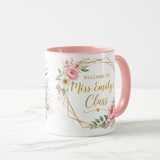 Personalised Welcome to Class Teacher Coffee Mug (Front Right)