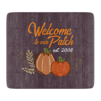 Personalised Welcome to our Autumn Pumpkin Patch Cutting Board