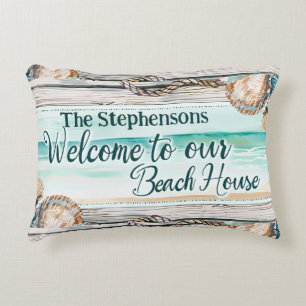 Personalised Welcome to Our Beach House Decorative Cushion