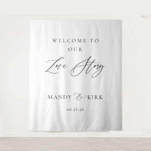 Personalised Welcome to Our Love Story Wedding Tapestry