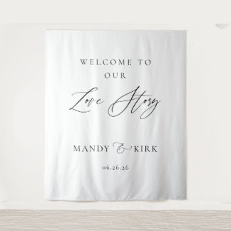 Personalised Welcome to Our Love Story Wedding Tapestry