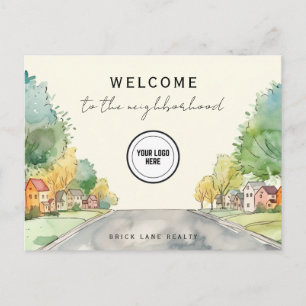 Personalised Welcome to the Neighbourhood Logo Postcard