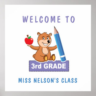Personalised Welcome to Third Grade Poster