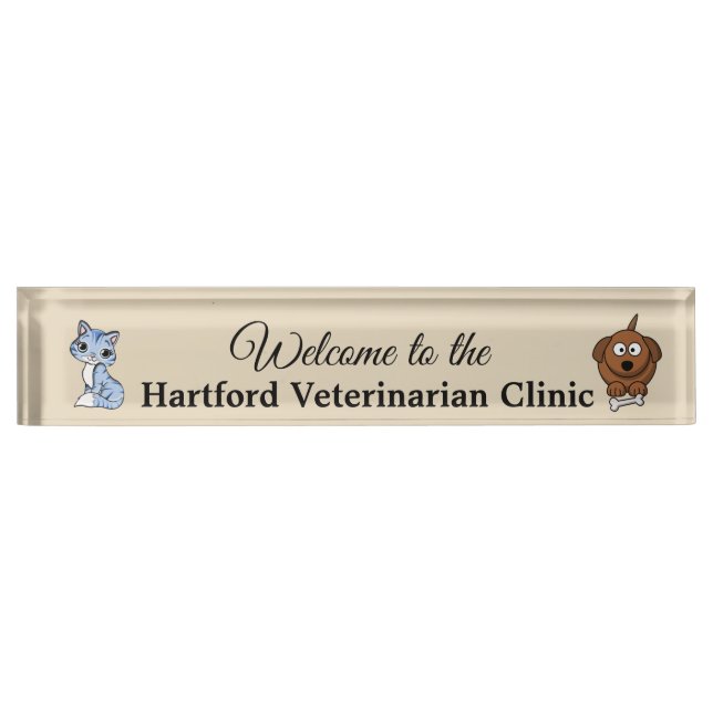 Personalised Welcome Veterinarian Name Plate Sign (Front)