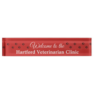 Personalised Welcome Veterinarian Name Plate Sign