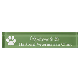 Personalised Welcome Veterinarian Name Plate Sign