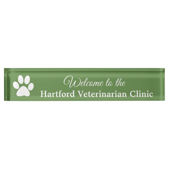 Personalised Welcome Veterinarian Name Plate Sign (Front)