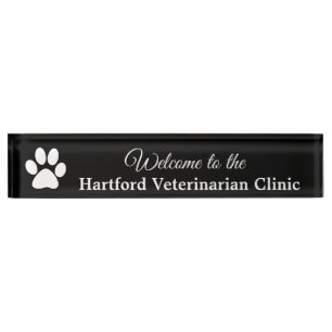 Personalised Welcome Veterinarian Name Plate Sign