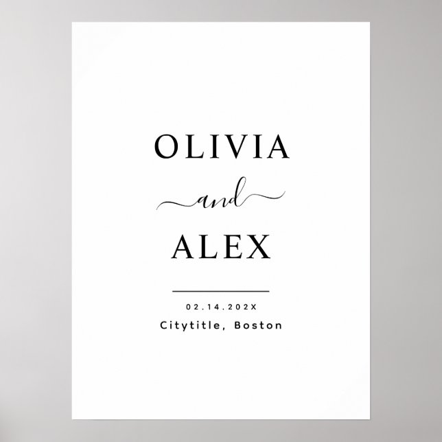  Personalised Welcome Wedding  Poster (Front)