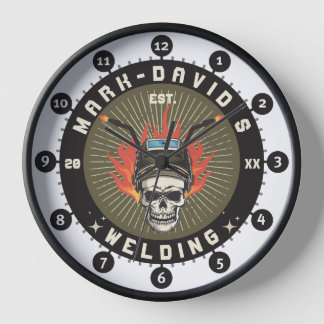 Personalised Welder Metal Worker Welding Workshop Clock