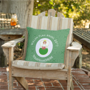 Personalised Welsh Angel Christmas Flag Cushion