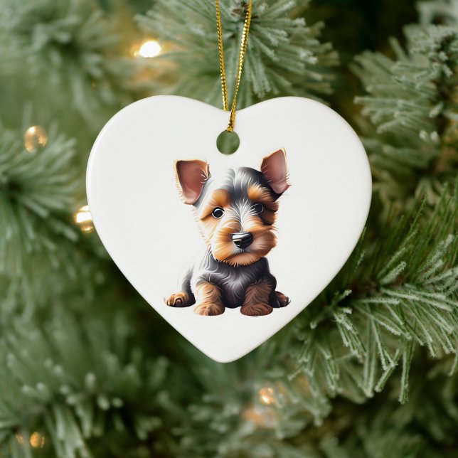 Personalised Welsh Terrier Puppy Ceramic Tree Decoration (Tree)