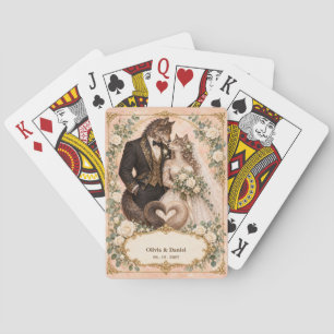 Personalised Werewolf Bride & Groom Wedding Favour Playing Cards