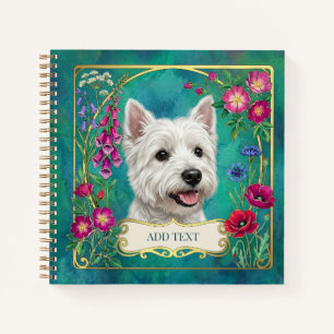Personalised West Highland Dog Teal Notebook