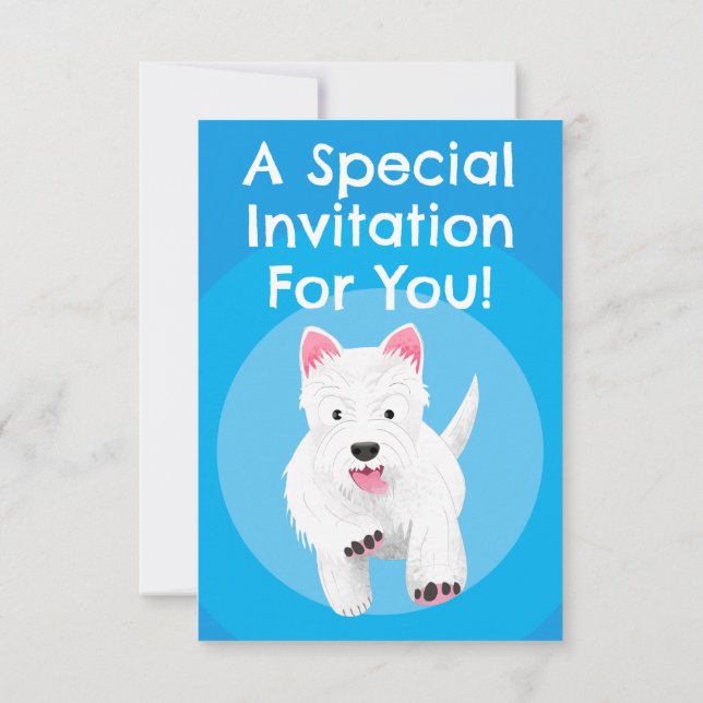 Personalised west highland terrier birthday invitation (Back)