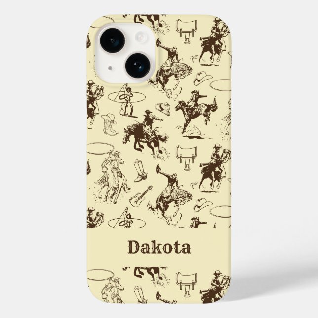 Personalised Western Cowboy Rodeo Horses Case-Mate iPhone Case (Back)